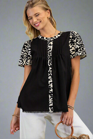 Pleated Linen Top