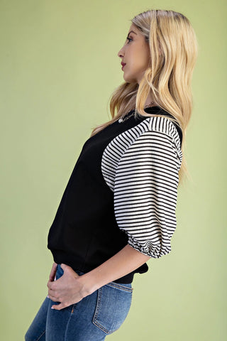 Mixed Fabric Sweatshirt