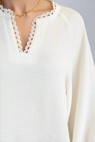 Scalloped Hem Top