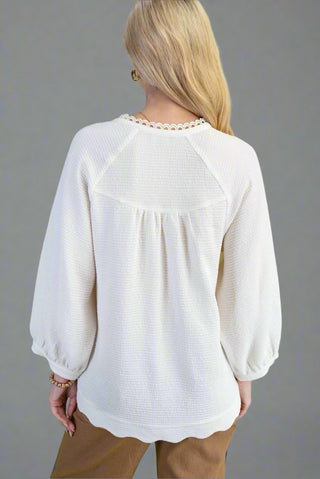Scalloped Hem Top