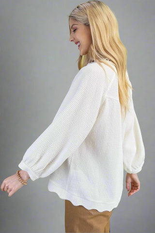 Scalloped Hem Top