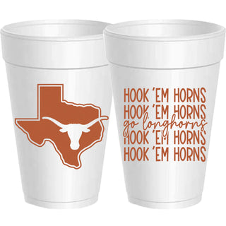 Texas Longhorn Mirror Styrofoam Cups