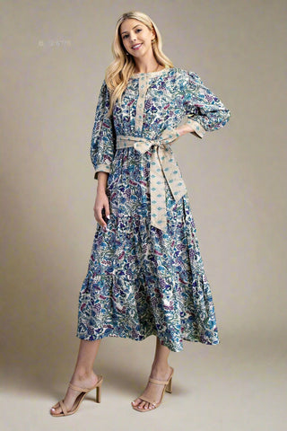 Floral Paisley Midi Dress