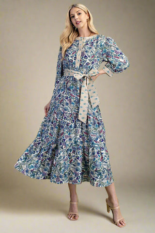 Floral Paisley Midi Dress