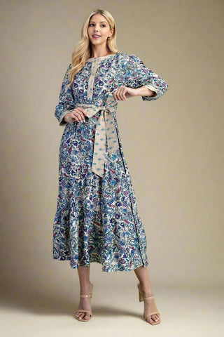 Floral Paisley Midi Dress