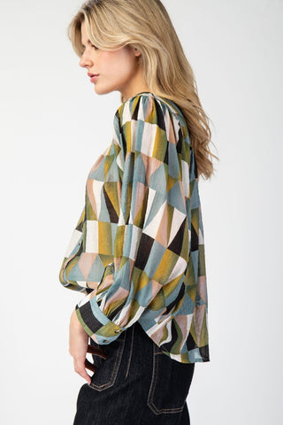 Geometric Long Sleeve Top