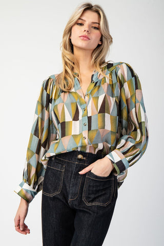 Geometric Long Sleeve Top