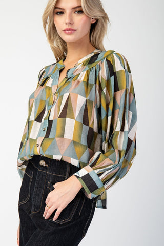 Geometric Long Sleeve Top