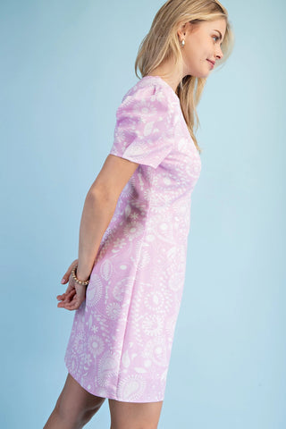 Floral Paisley Print Mini Dress