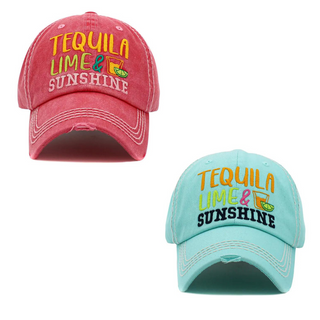 Tequila, Lime, & Sunshine Distressed Hat