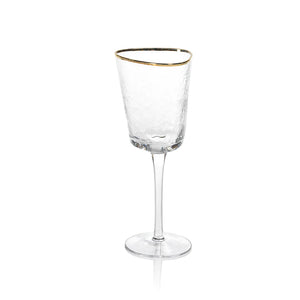 Aperitivo Triangular Wine Glass w/Gold Rim