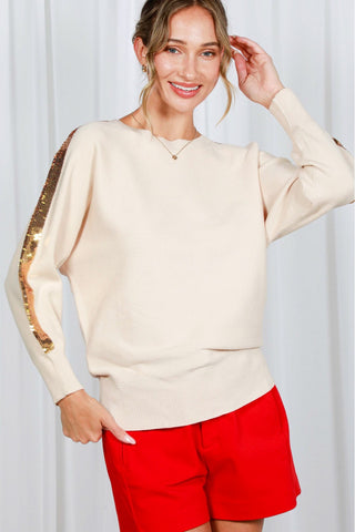 Sequin Detail Dolman Knit Sweater