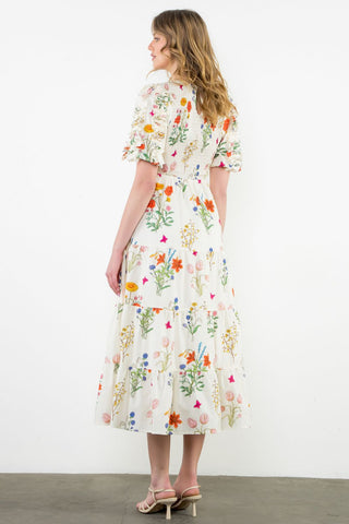 Puff Sleeve Floral Maxi Dress