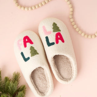 Fuzzy Holiday Fa La La Slippers