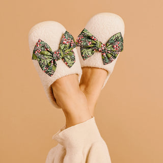 Betty Bow Jolly Sprig Fuzzy Slippers