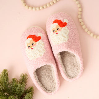 Fuzzy Holiday Santa Slippers