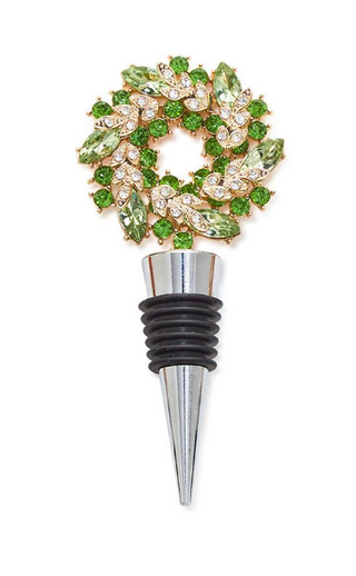 Holiday Wreath Jeweled Bottle Stoppers