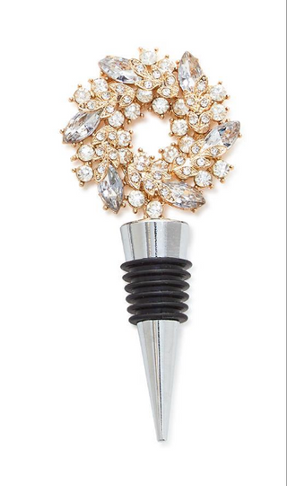 Holiday Wreath Jeweled Bottle Stoppers