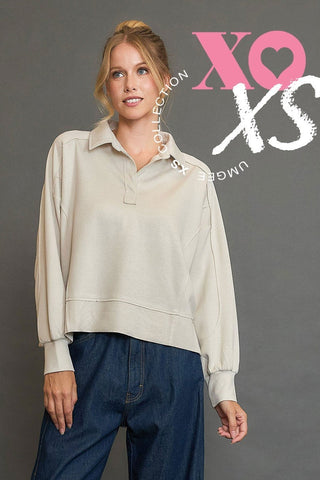 Luxeknit Collared Sweatshirt