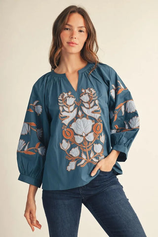 Floral applique Top