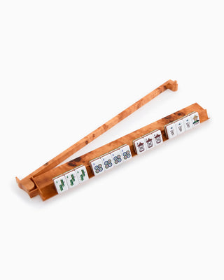 Oh My Mahjong Burl Rack and Pushers Set