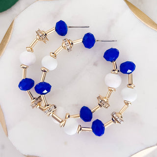 Blue & White Beaded Earrings