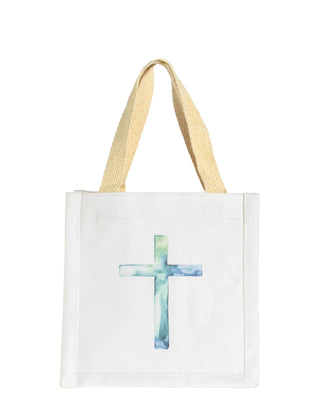 Watercolor Cross Petite Gift Tote