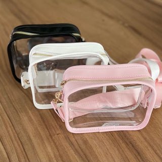 Clear Game Day Purse-White Trim