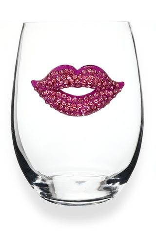 Pink Lips Wine Glass - Stemless