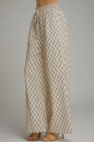 Geometric print wide leg pants