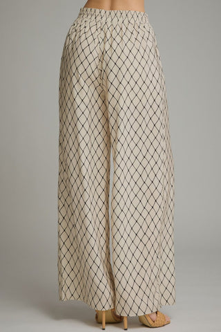 Geometric print wide leg pants