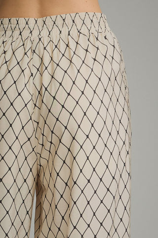 Geometric print wide leg pants
