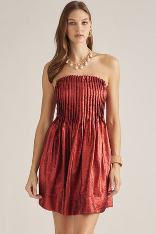 Solid Strapless Mini Dress