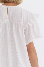 Textured Round Neck Short Sleeve Top