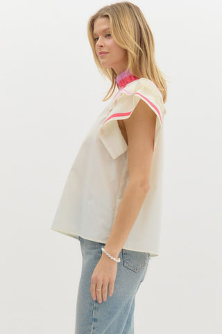 Flutter Sleeve Pullover Shirt