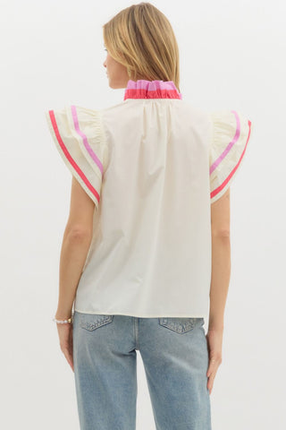 Flutter Sleeve Pullover Shirt