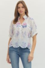 Floral Print Short Sleeve Top