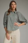 Bubble Sleeve Button Down Shirt