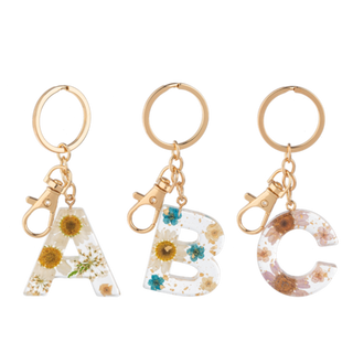 Floral Monogram Key Ring