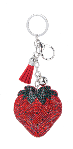 Strawberry Jeweled Keyring