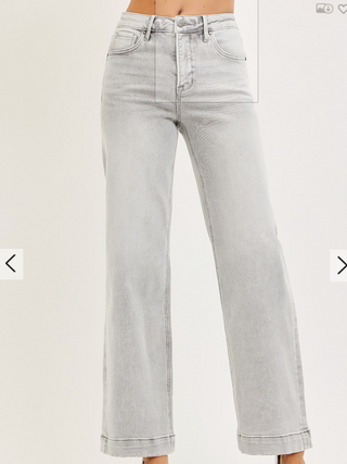 HIGH RISE ANKLE WIDE JEANS