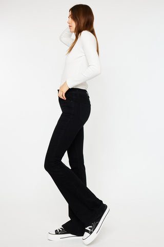 Mid Rise Black Flare Jeans