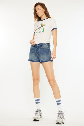 Seam Detail Denim Shorts