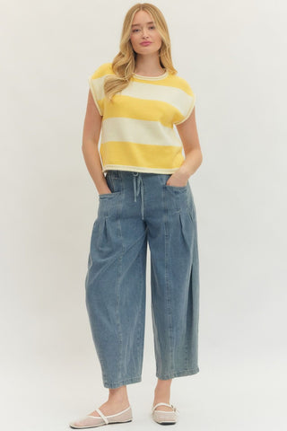 Striped Cap Sleeve Top