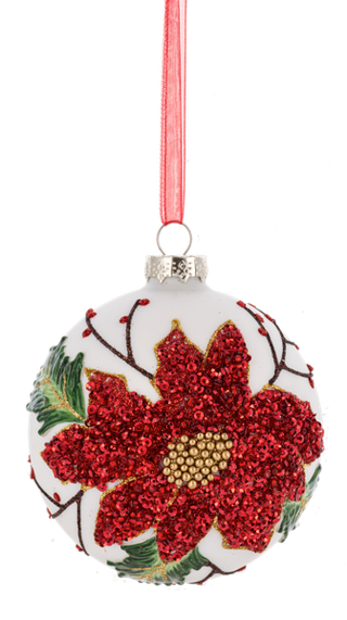 Poinsettia Ball Ornaments