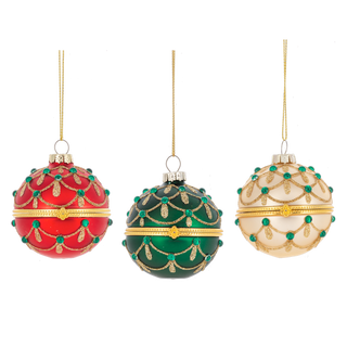 Glittered Hinged Ball Ornament