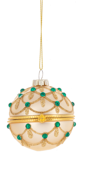 Glittered Hinged Ball Ornament