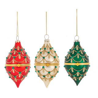 Glittered Hinged Drop Ornament