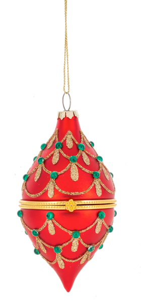Glittered Hinged Drop Ornament