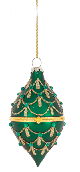 Glittered Hinged Drop Ornament